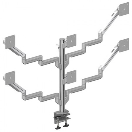 Six Monitor Arms - Clamp or Grommet Mount for Light Duty